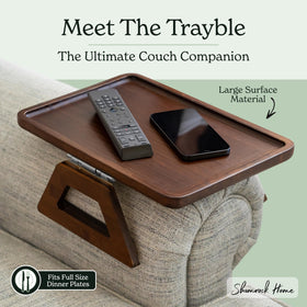 Shamrock Home Trayble clipped to the arm demonstrating secure clip on attachment