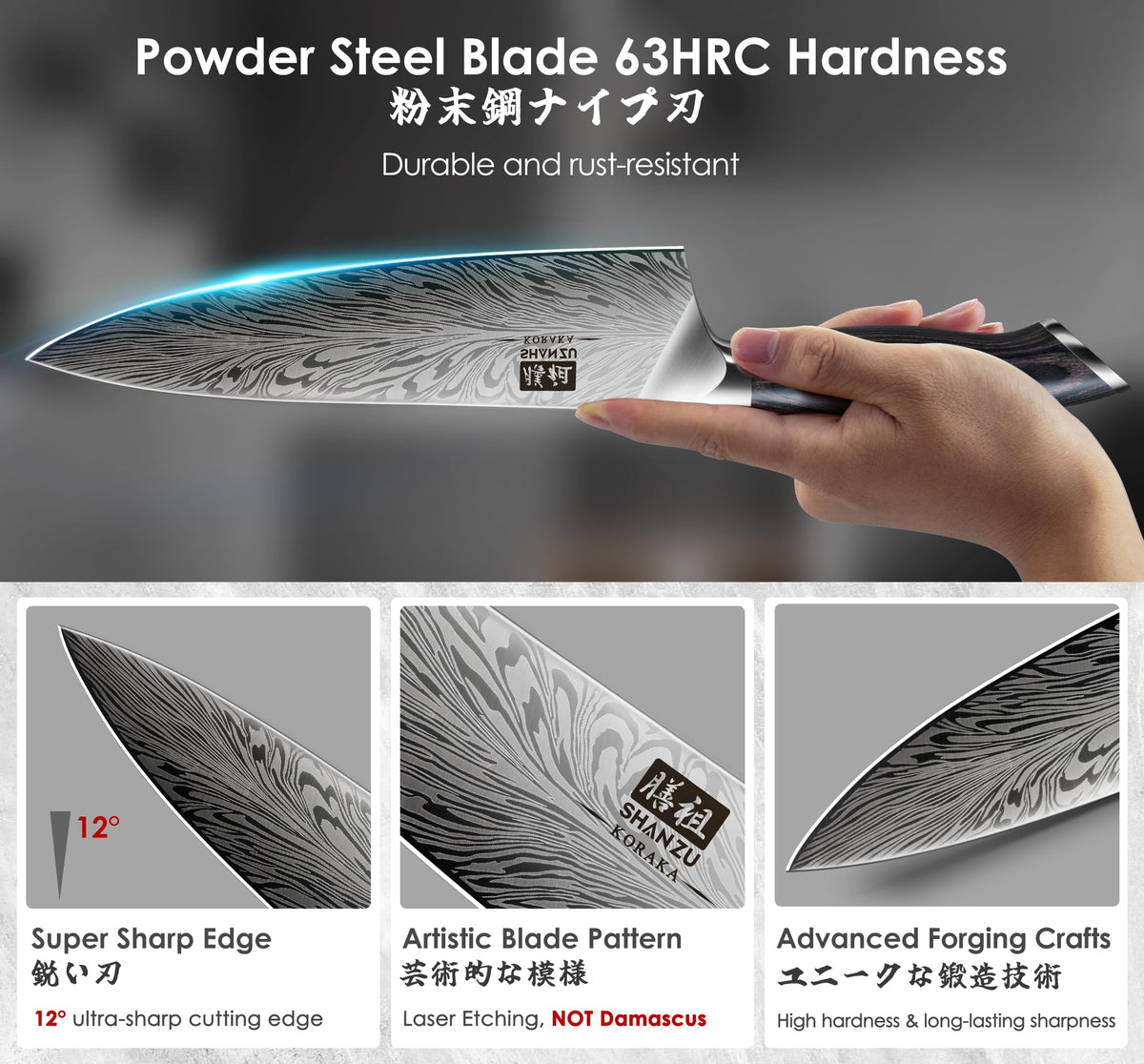 SHAN ZU 8-inch carving knife ideal for roasts and poultry