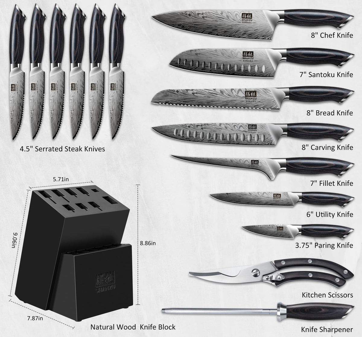 SHAN ZU 8-inch chef knife with powder steel for precise slicing