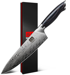 SHAN ZU Chef Knife powder steel blade enhances precision in slicing.