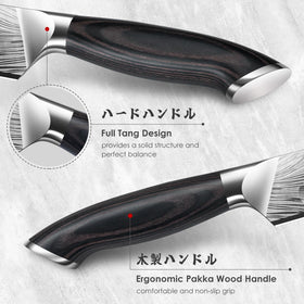 SHAN ZU ergonomic pakkawood handle reduces wrist strain during heavy carving.