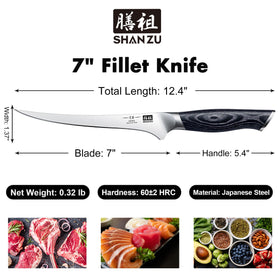 SHAN ZU filleting knife allowing smooth, precise prep.