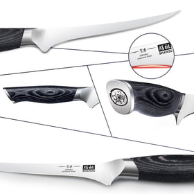 SHAN ZU Genbu ergonomic handle for comfortable control during prep.