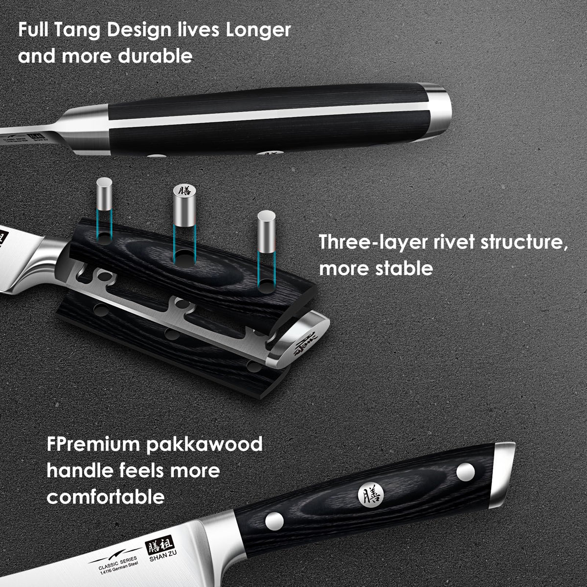 SHAN ZU sharp tip penetrates fish easily for deboning.