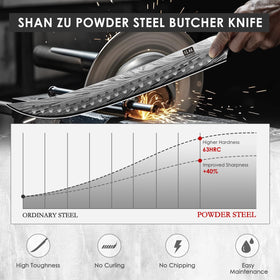 SHAN ZU vacuum heat-treated blade preserves sharpness during long slicing tasks.