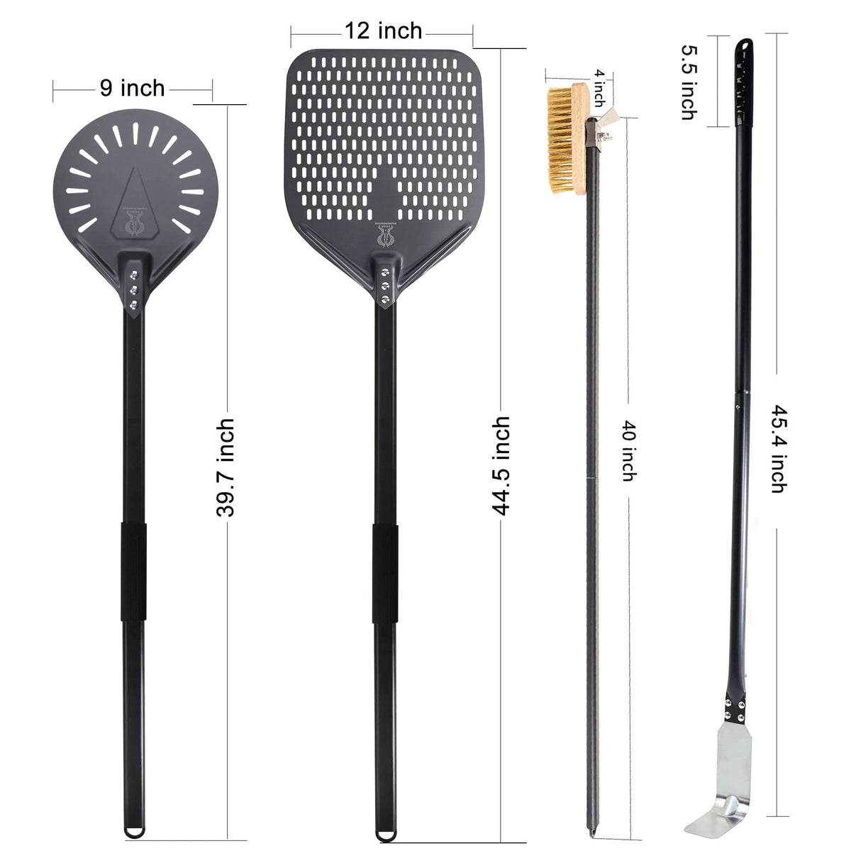 SHANGPEIXUAN round turning pizza peel (9 inch) for precise rotation during cooking.