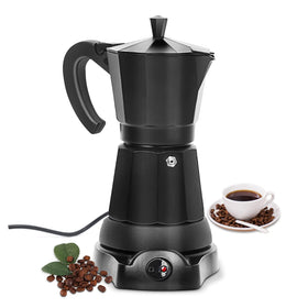 SHANGSKY electric moka pot 6 cup front view for quick home espresso.