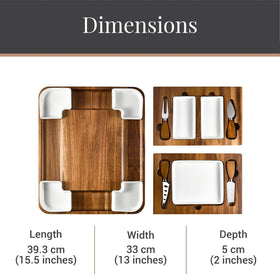 Shanik serving board with meats, fruits, and vegetables arranged