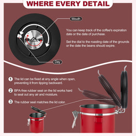 ShanSon canister features an attached stainless steel scoop for quick measuring.