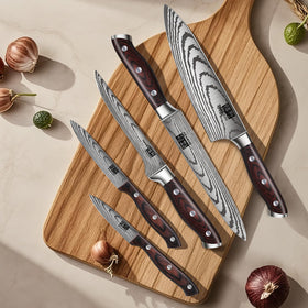 SHAN ZU knife block with knives keeps tools accessible