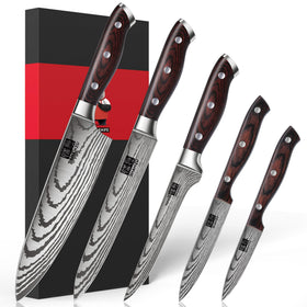 SHAN ZU knife set in block stand showing organized kitchen storage