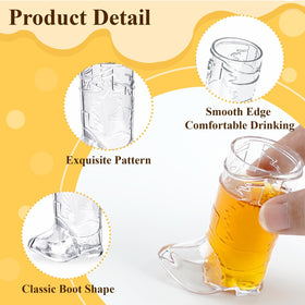 SHAOQINLIN clear-pattern beer boots add visual interest to Western-themed events.