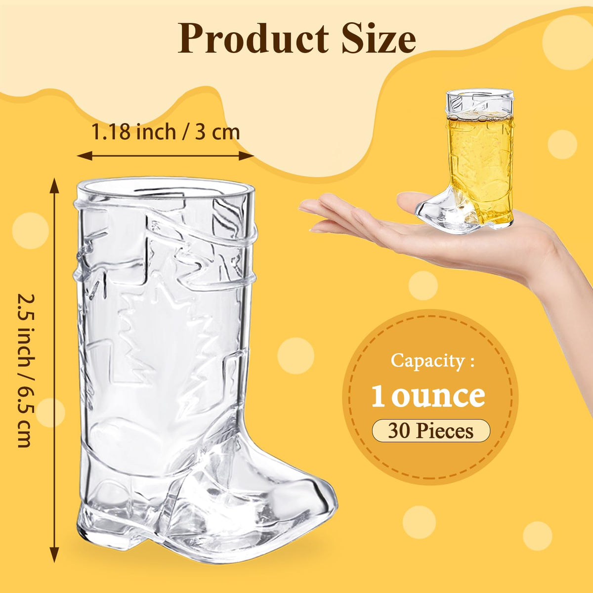 SHAOQINLIN mini-1oz plastic boot cups offer portable sip-size for quick tastings.