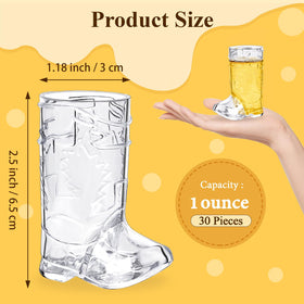 SHAOQINLIN mini-1oz plastic boot cups offer portable sip-size for quick tastings.
