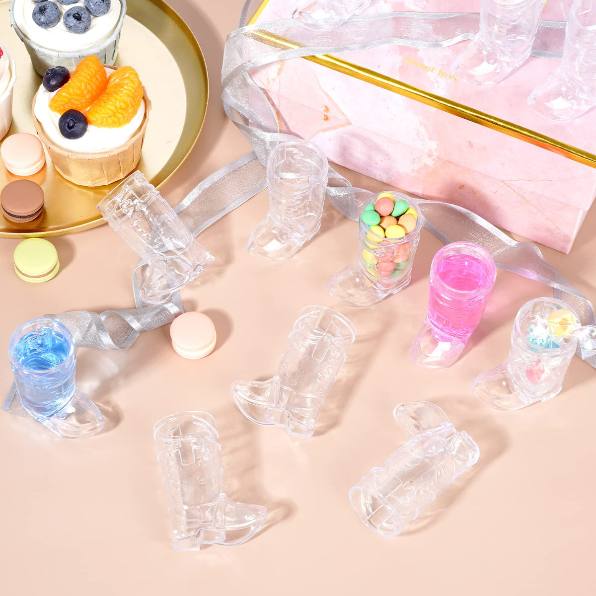 SHAOQINLIN portable 2x2-inch shot glasses fit compact party setups.