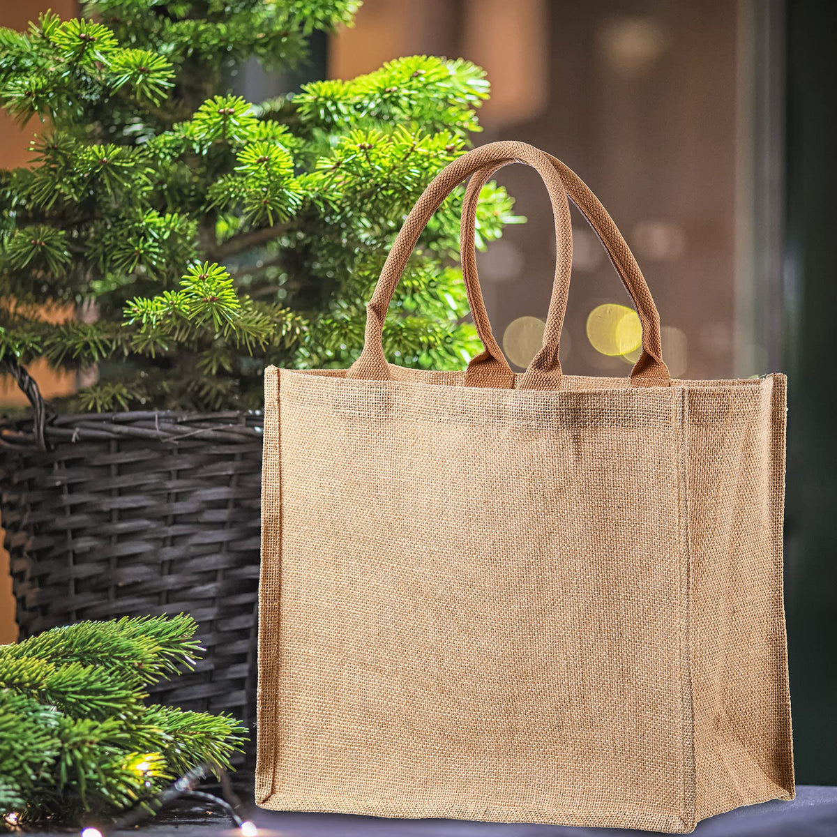 Shappy burlap tote makes a charming bridesmaid gift bag.