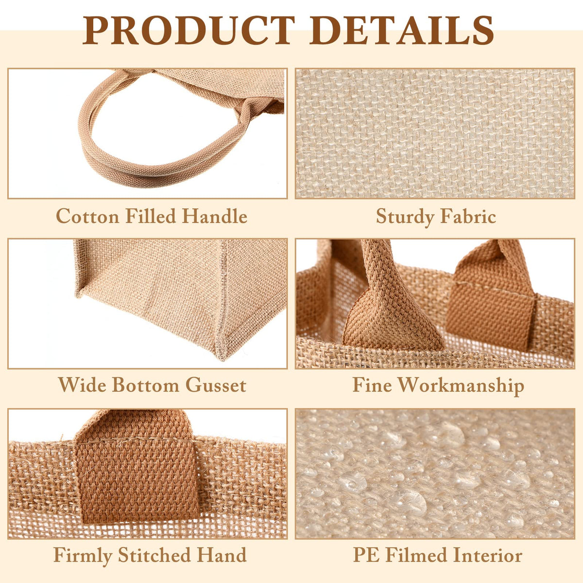 Shappy burlap tote blank surface ready for prints, embroidery, or tufting.