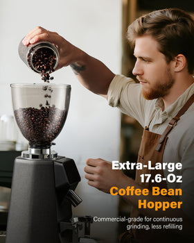 SHARDOR 64mm burr grinder in operation delivers smooth, quiet grinding with steady output.