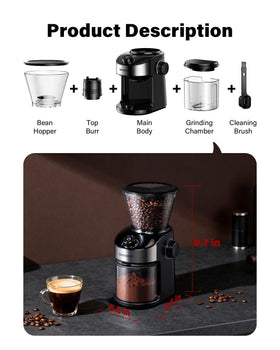 SHARDOR grinder in use evokes fresh aroma and consistent grounds.