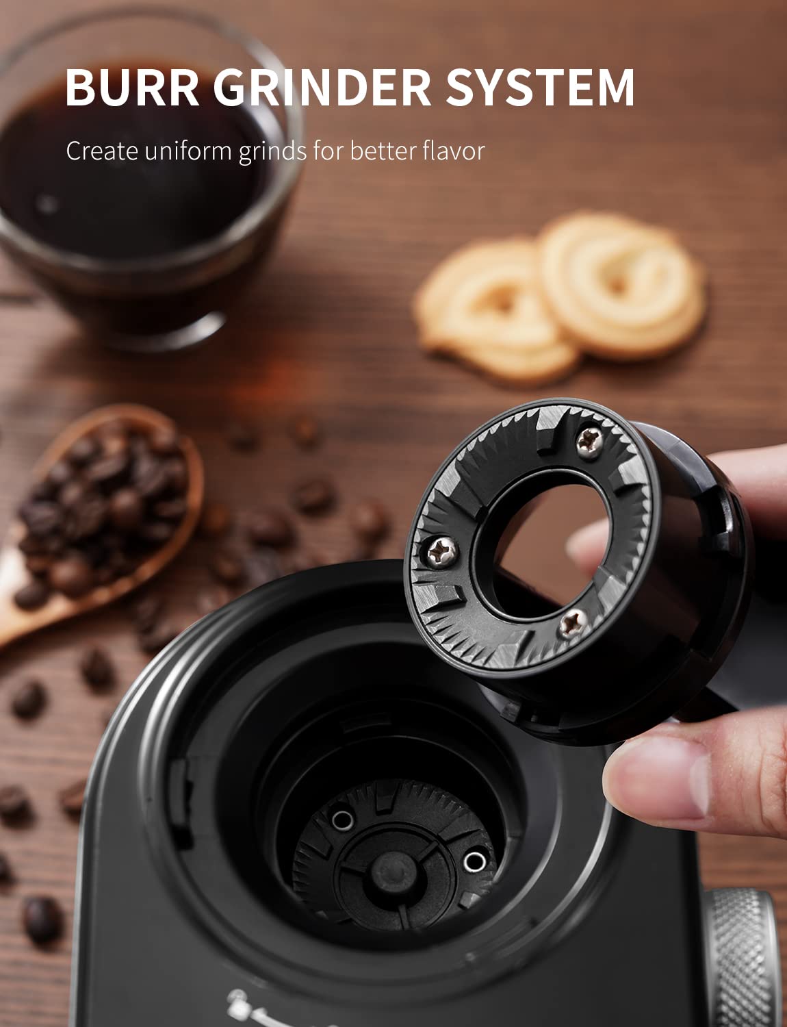 SHARDOR burr grinder dial settings with 16 grind levels