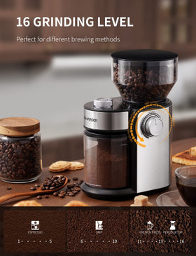 SHARDOR burr grinder top view highlighting hopper