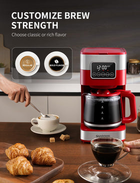 SHARDOR brewer offering Regular and Strong flavor options.