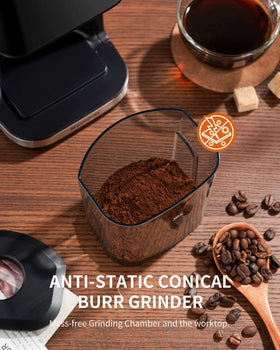 SHARDOR anti-static chamber reduces mess during grinding