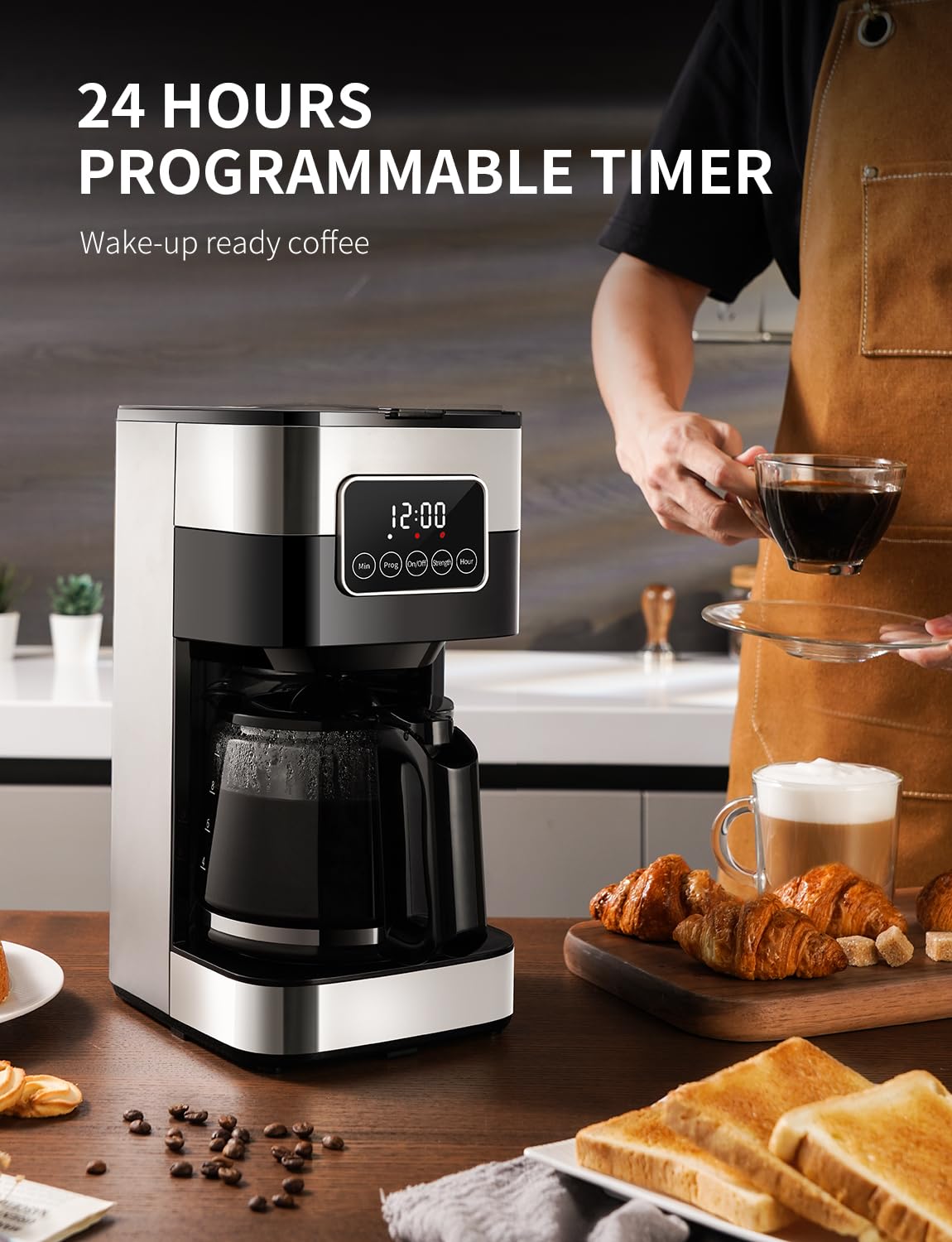 SHARDOR digital LCD touch screen interface enables easy, quick brewing.