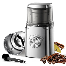 SHARDOR electric blade coffee grinder front view shows durable metal housing.