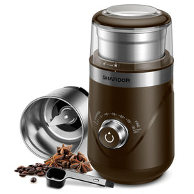 SHARDOR electric silent grinder front view for compact, efficient coffee grinding.