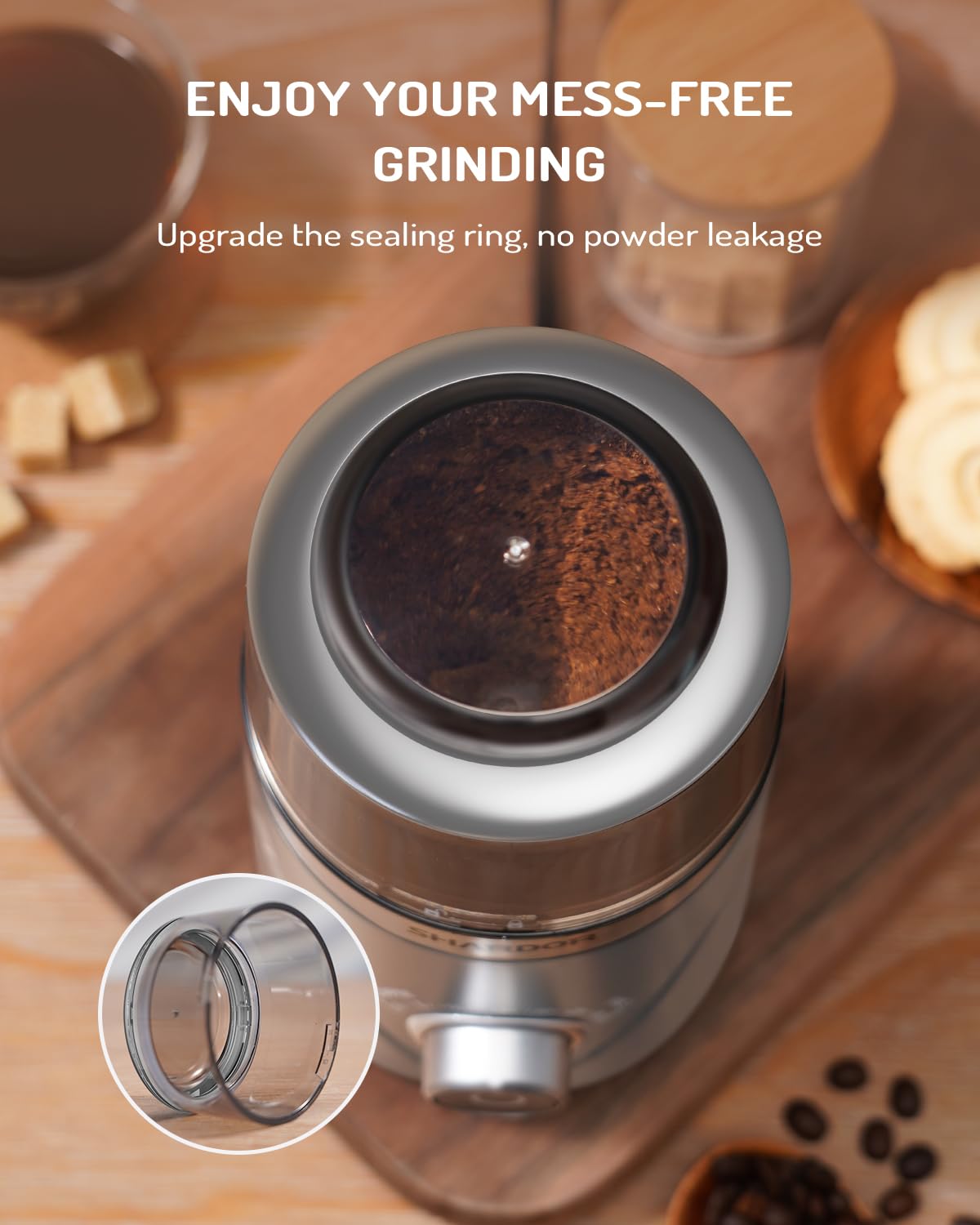 SHARDOR Electric Silent Grinder excels at grinding spices and herbs as well as coffee