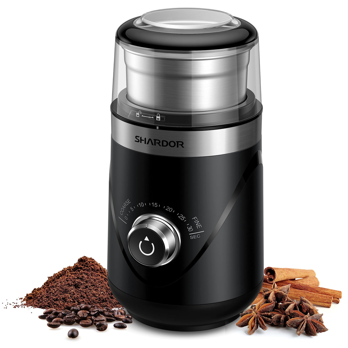 SHARDOR electric grinder with silent blade for quick morning coffee