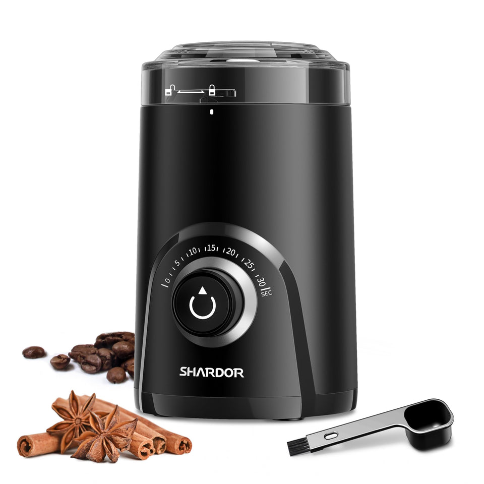 SHARDOR electric super silent grinder top view showing compact design for small kitchens