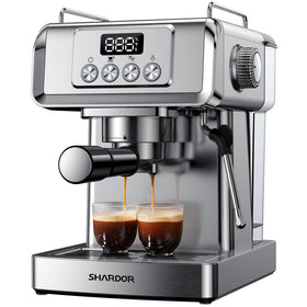 SHARDOR espresso machine front view for café-style espressos at home.
