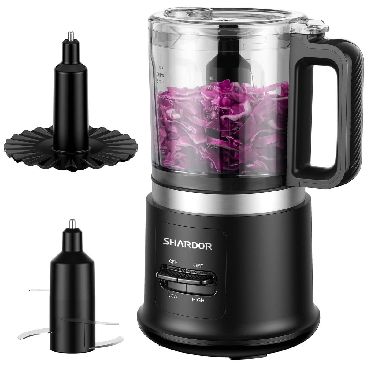 SHARDOR food chopper 4-cup bowl for quick chopping and meal prep.