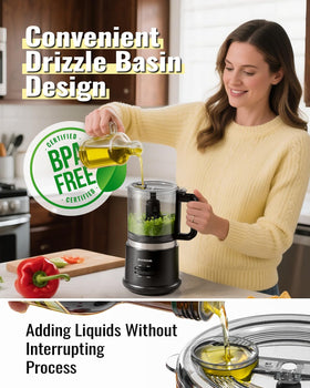 SHARDOR food chopper user-friendly-design aids scraping and even mixing.