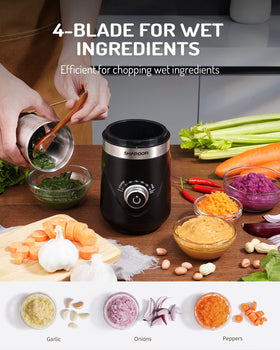 SHARDOR grinder with spices and herbs showing wet and dry grinding versatility