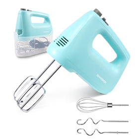 SHARDOR hand mixer in action with 6 speeds for versatile batter preparation.