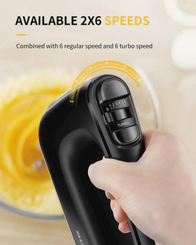 SHARDOR hand mixer turbo function for quick whipping and dough preparation