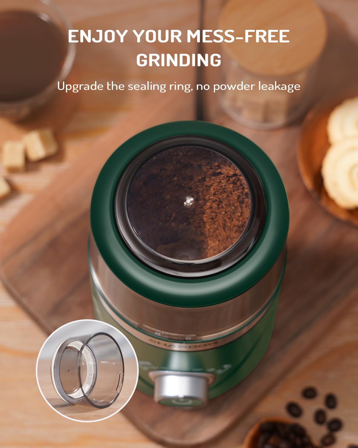 Multi-functional grinder suitable for coffee, spices, and herbs