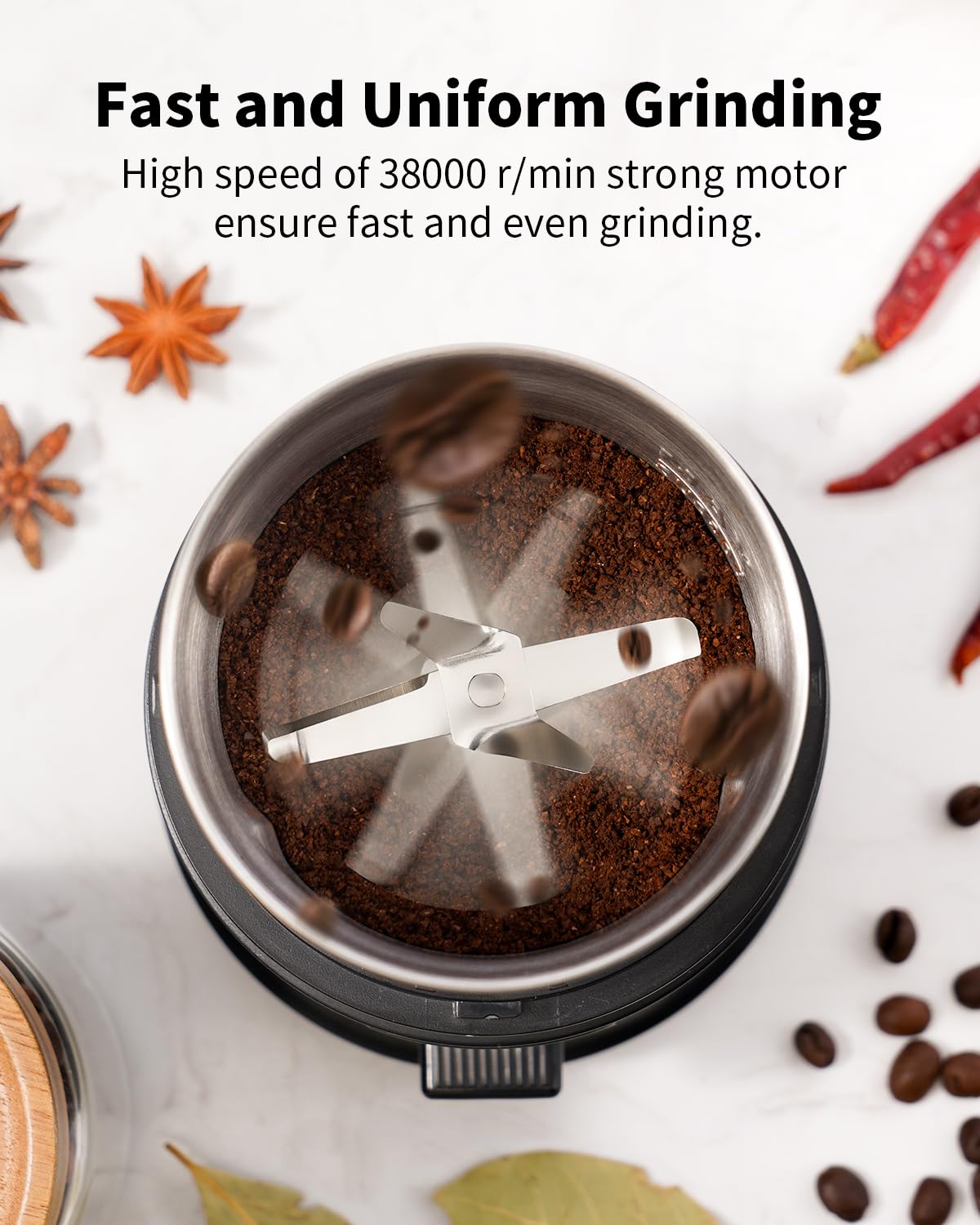 SHARDOR One Touch grinder removable cup enables easy filling and pouring