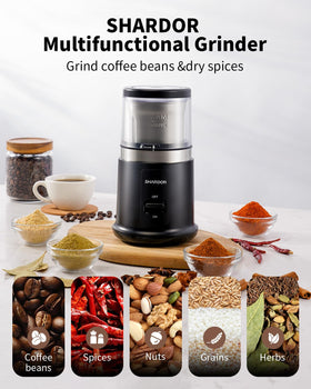 SHARDOR One Touch Grinder top view, convenient control at a glance.