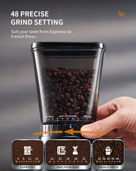 SHARDOR grinder features precision timer for consistent, timed grinding sessions.