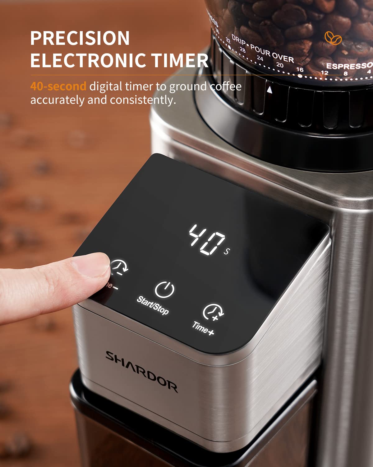 SHARDOR stainless steel body combines durability with easy cleaning.