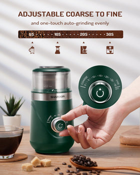 Removable grinding cup with 2.5 oz capacity for beans