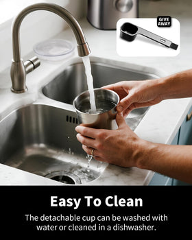 SHARDOR removable grinding cup allows easy cleaning and dishwasher-safe maintenance.