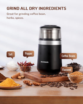 SHARDOR upgraded stainless steel blades for efficient grinding of beans and spices