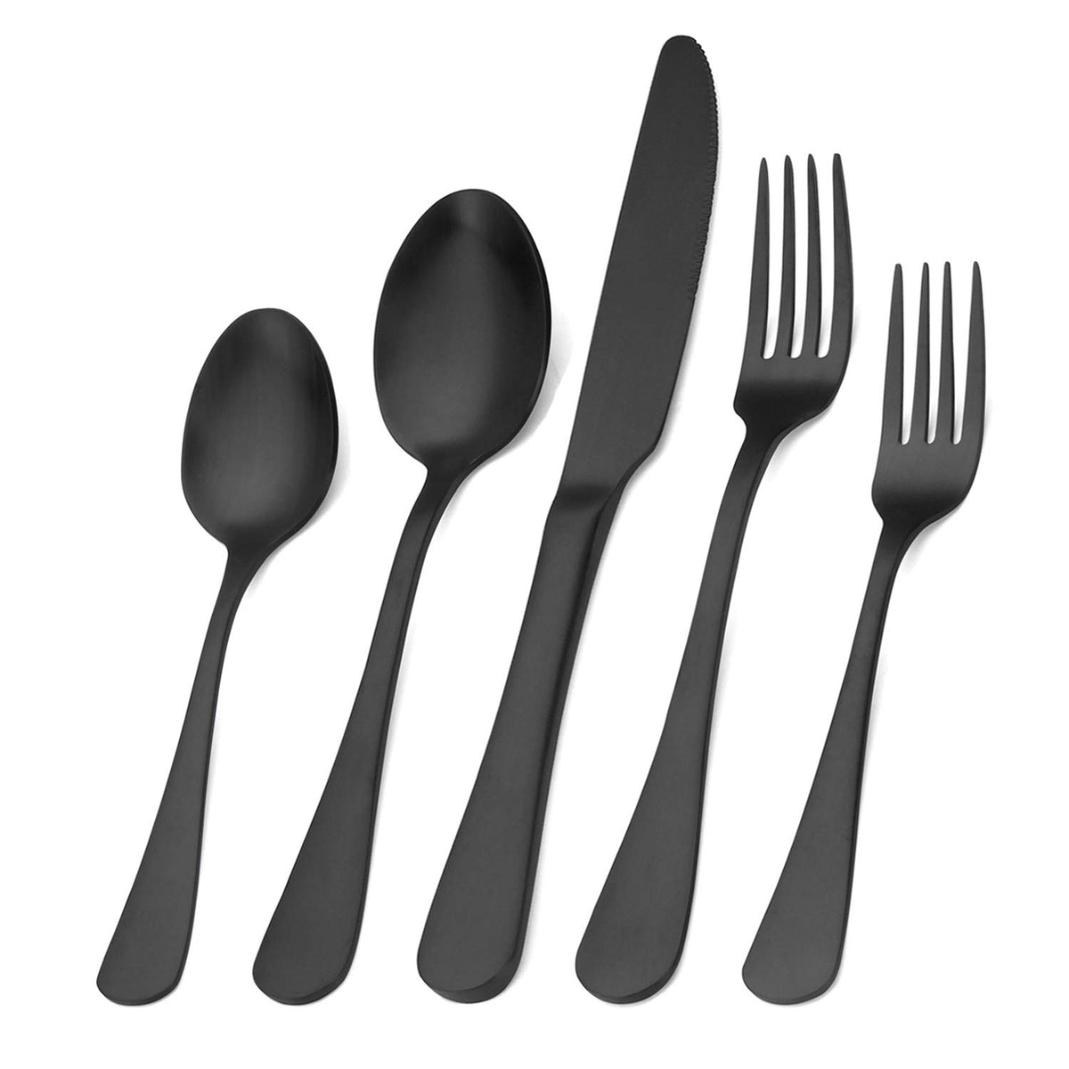 ShareCook matte black silverware set for four, built for everyday durability and style.