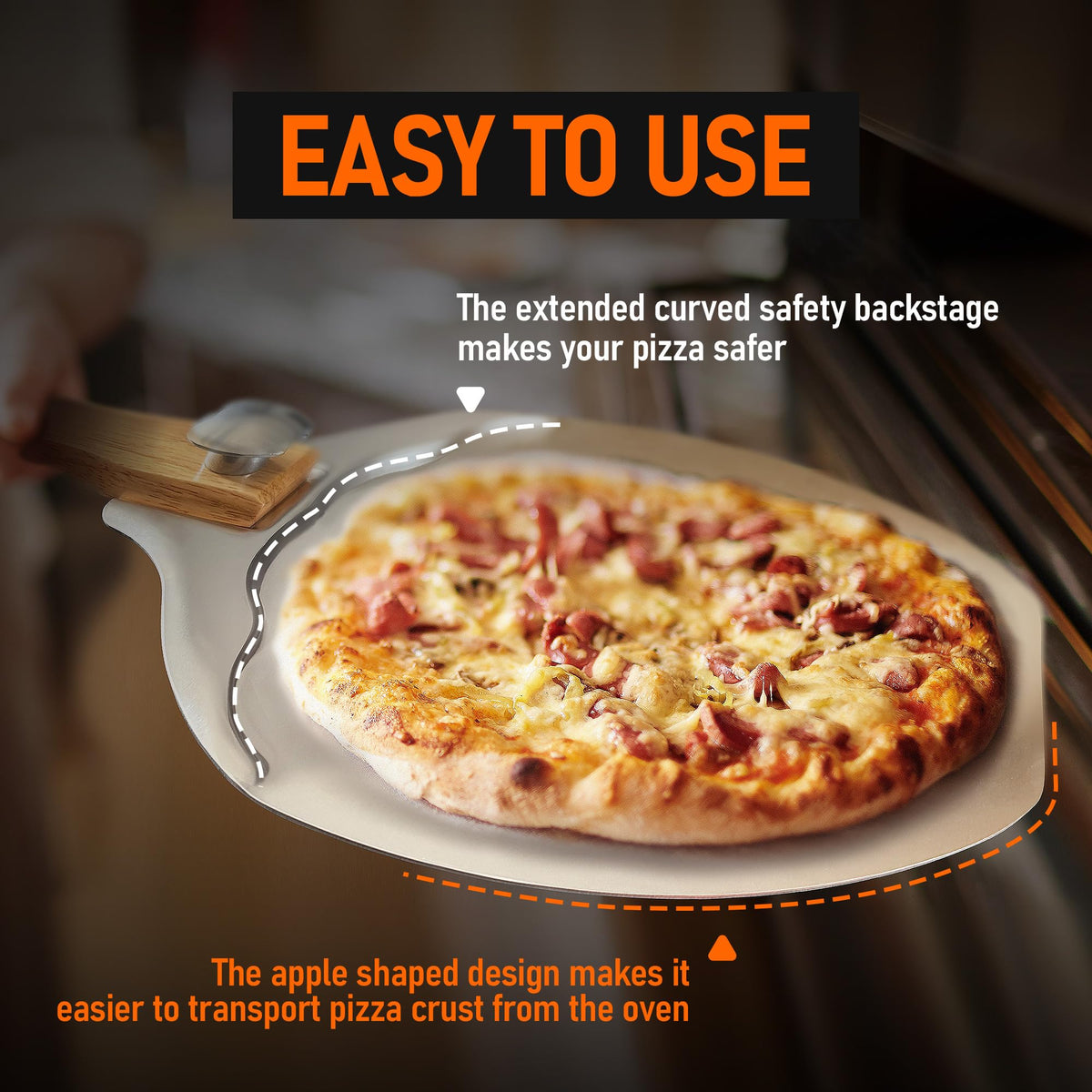 Sharmila pizza peel easy to clean after use, rust-resistant aluminum