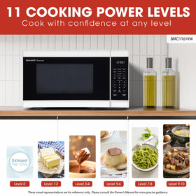 Sharp microwave delivering 1000 watts for fast reheating and cooking.